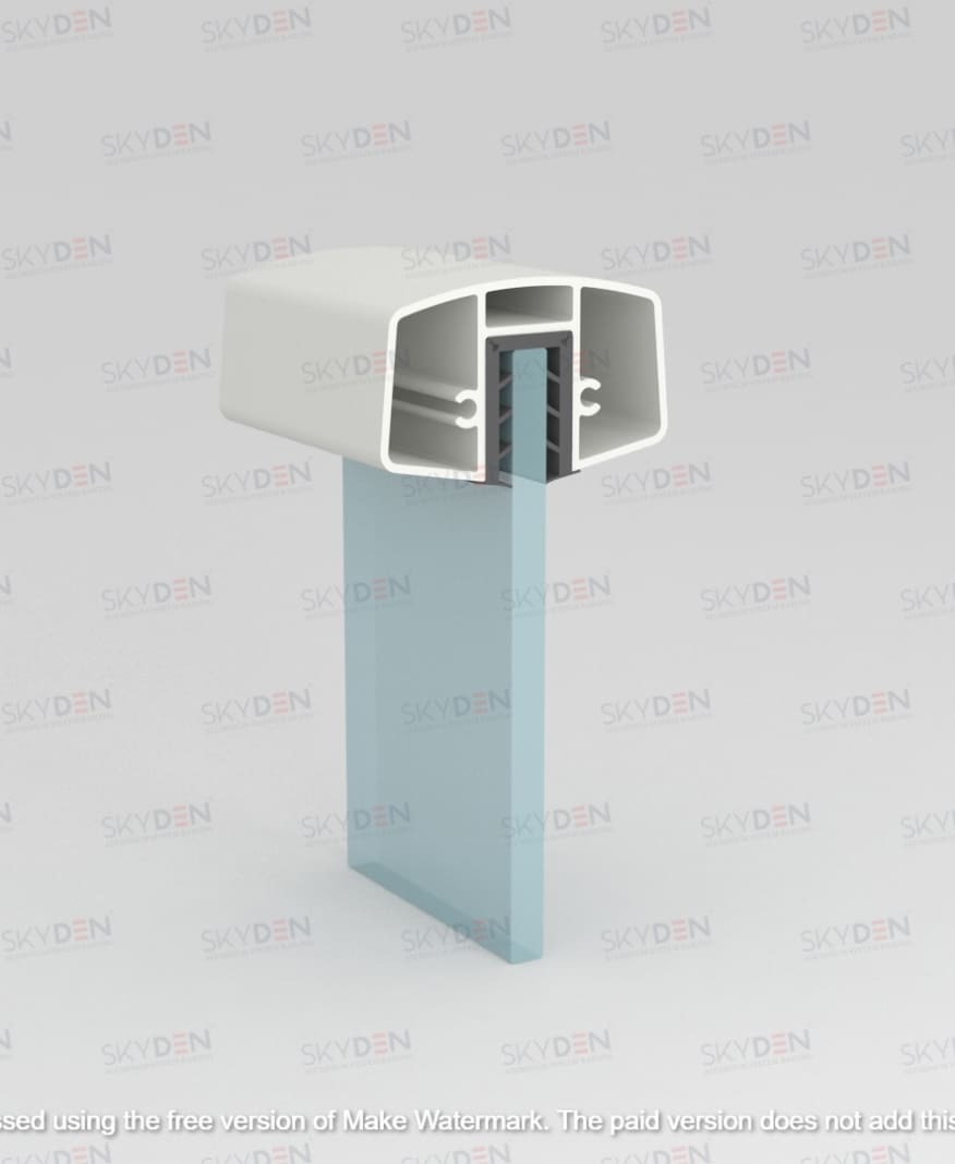 Handrail HR-06 Aluminum Glass Railing Handrail Profile for Balcony and Staircase, Rectangular Modern Design, Durable Finish, Easy Installation for Indoor and Outdoor Projects 